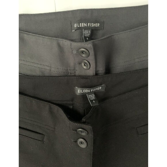 Eileen Fisher Bootcut Pants Sz Small Trousers Viscose Blend Grey Black Lot of 2 - Picture 2 of 8